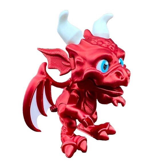 3D Printed Red Dragon Articulated (Head, Wings, Jaw, Arms, Legs, and Tail Moves) - Picture 2 of 12